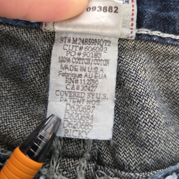 Vintage Y2K True Religion Ricky Big QT Straight Leg Jeans Size 32x32 Made in USA - Picture 8 of 8